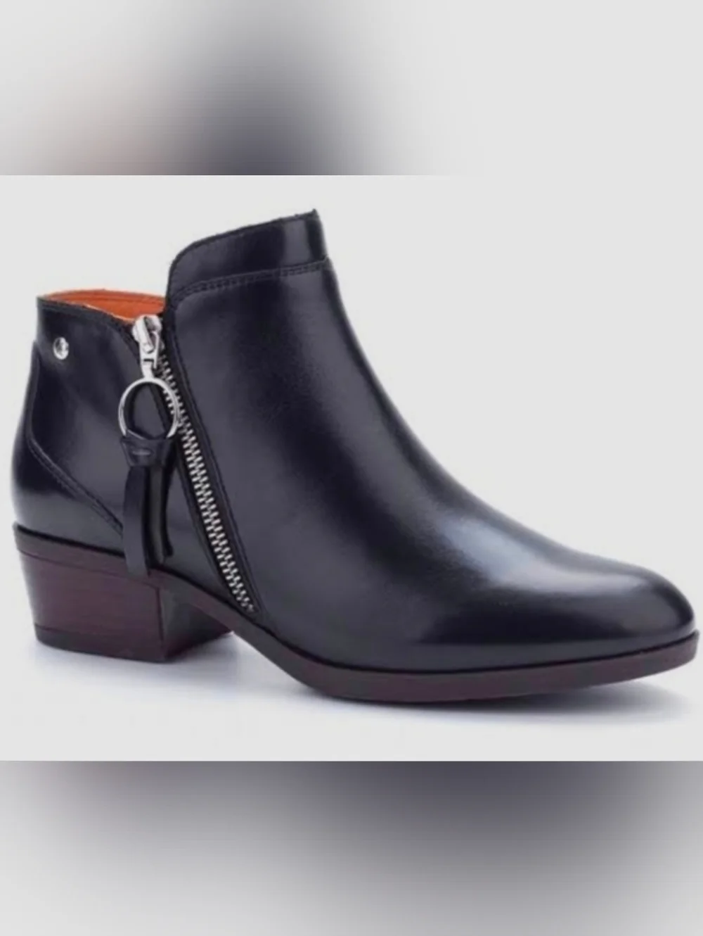PIKOLINOS 'Daroca' Gorgeous Black Zip Ankle Boots Size 10.5-11/41 Pre-owned!
